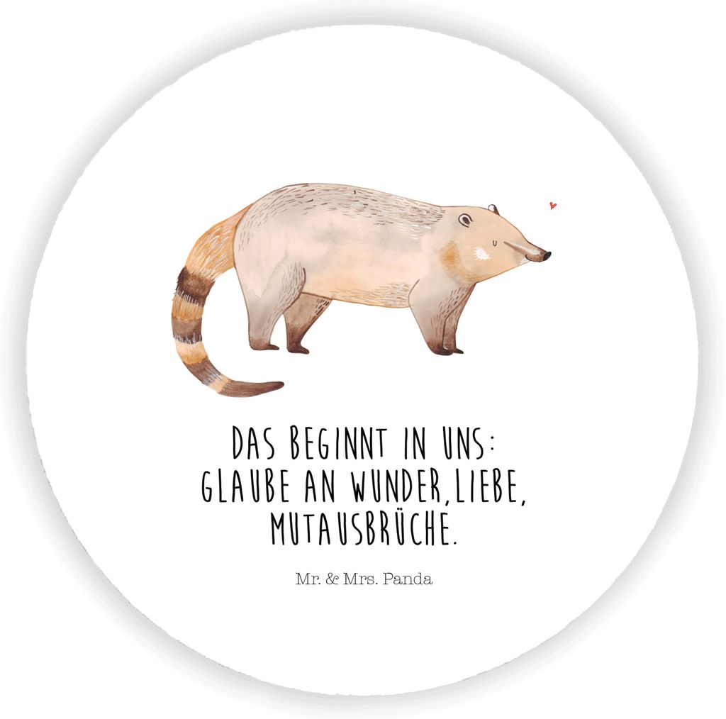 Mr. & Mrs. Panda magnet Nasenbaer - Weiß - Geschenk, Kühlschrankmagnet, Nasenbär, Rüsselbär, Gute Laune, für pinwand, whiteboardmagnet, kühl...