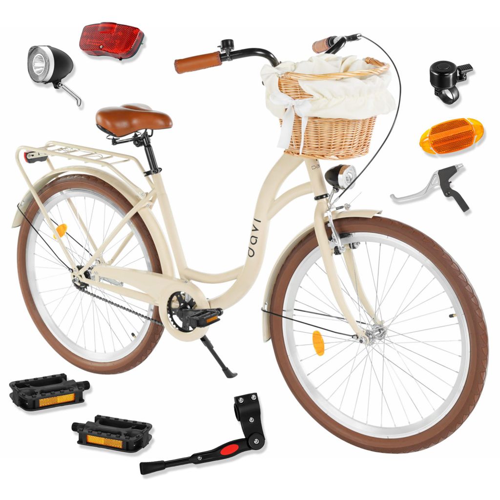 Damenfahrrad Davi Lila 26", 1 Gang, 155-180 cm, Kaffeebraun Produktbild 