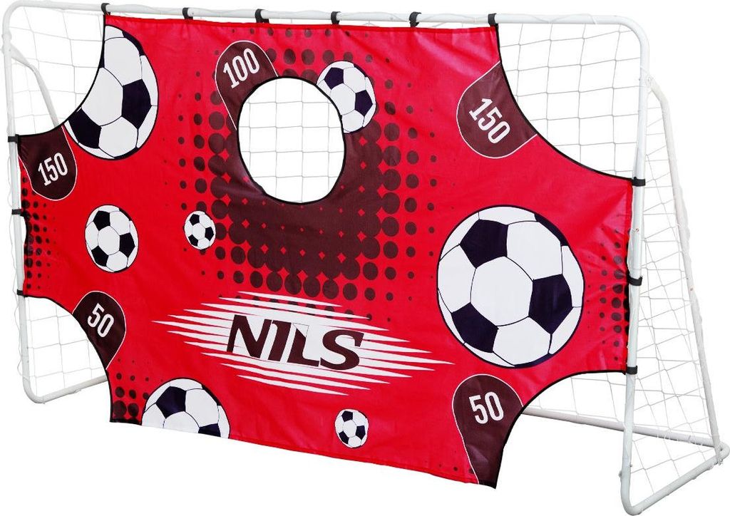 2-in-1-Fußballtor mit Netz und Zielplatte