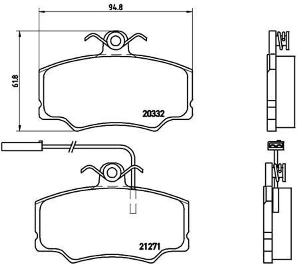 Plaquettes de frein avant Brembo P23048 pour système de freinage OE 33