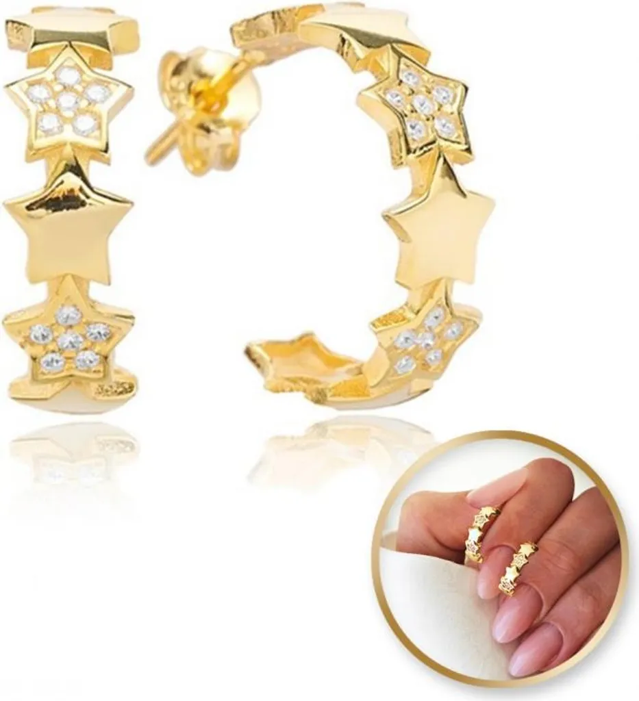 Flamenco Mystique Orecchini Stelle Oro 14k Acciaio Inossidabile KST3314