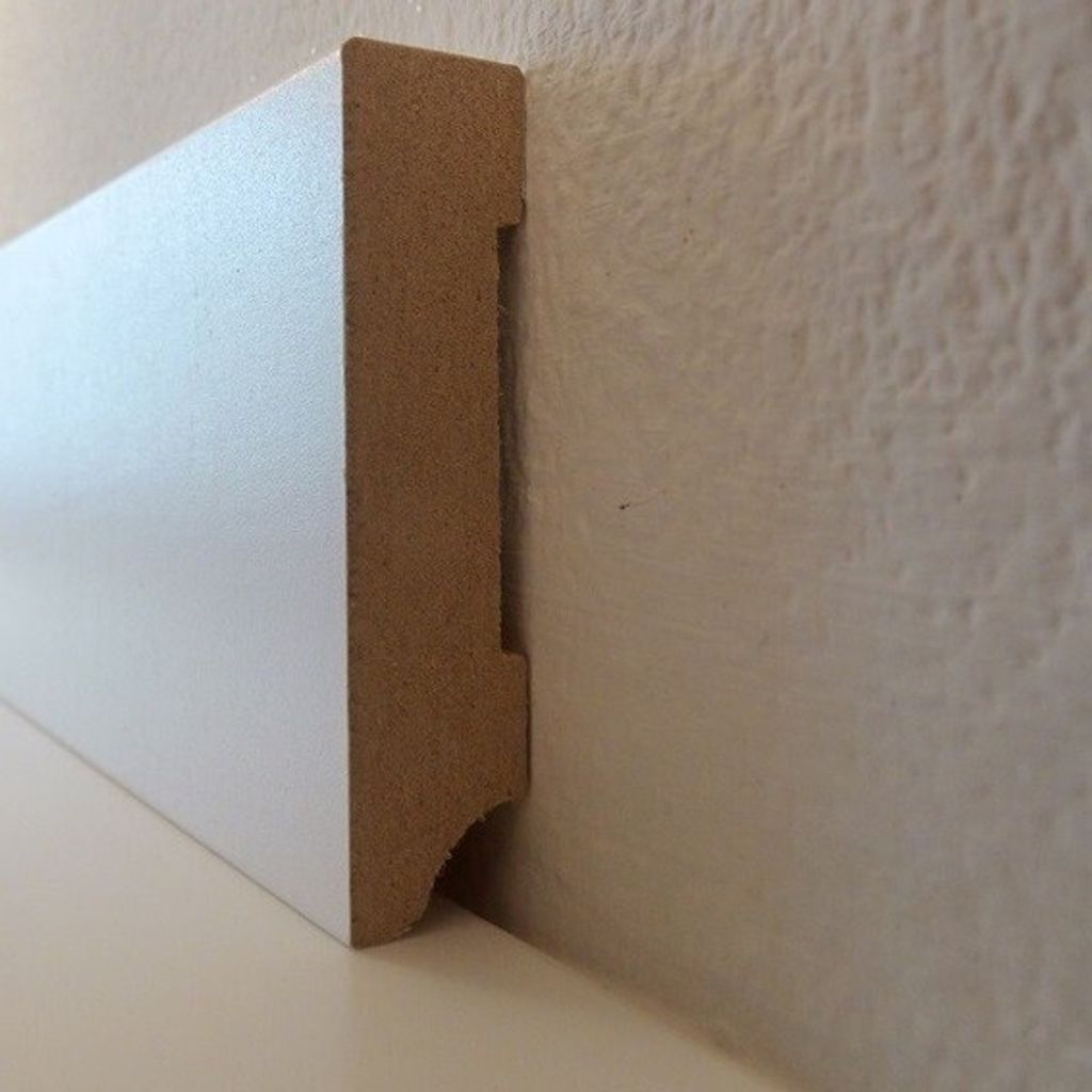 Sockelleiste MDF 13 x 58 x 2500 mm Weiß zum Kleben, Schrauben & Nageln MDF-Kern foliert Fußleiste by PROVISTON 2.5 Meter | 1 Stück