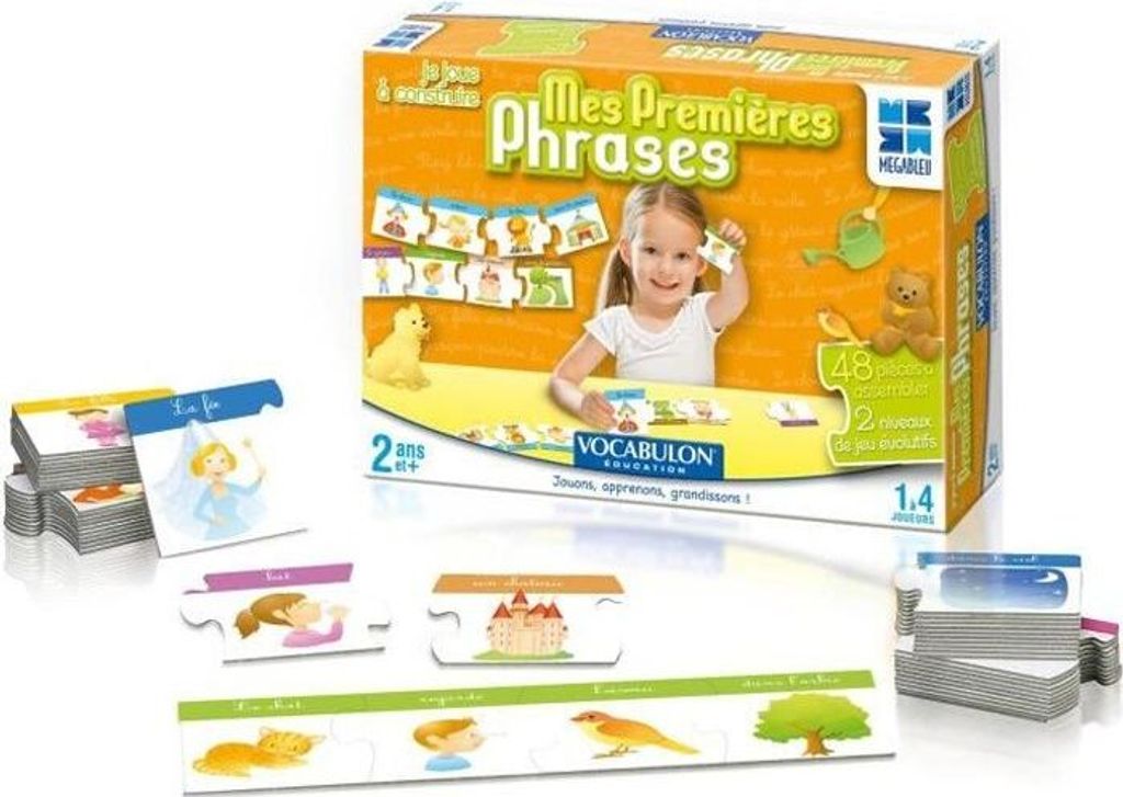 Jeu Mes Premieres Phrases Megableu, Jeu d'Assemblage, 48 Image du produit 