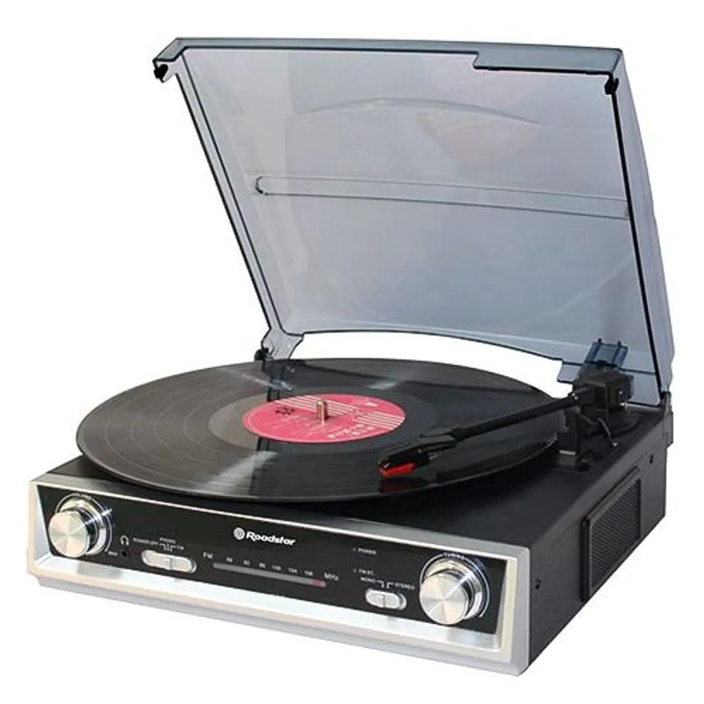 Platine vinyle hi-fi Roadstar TTR-8634 pour disques 33 et 45 tours noir