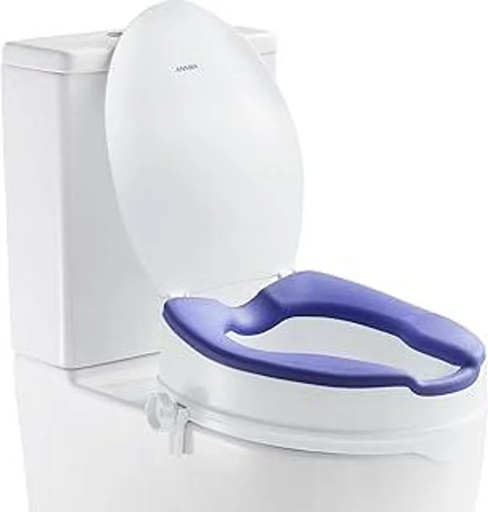 Alzawater 10cm ANNWA con Coperchio | Sedile WC per Anziani e Disabili