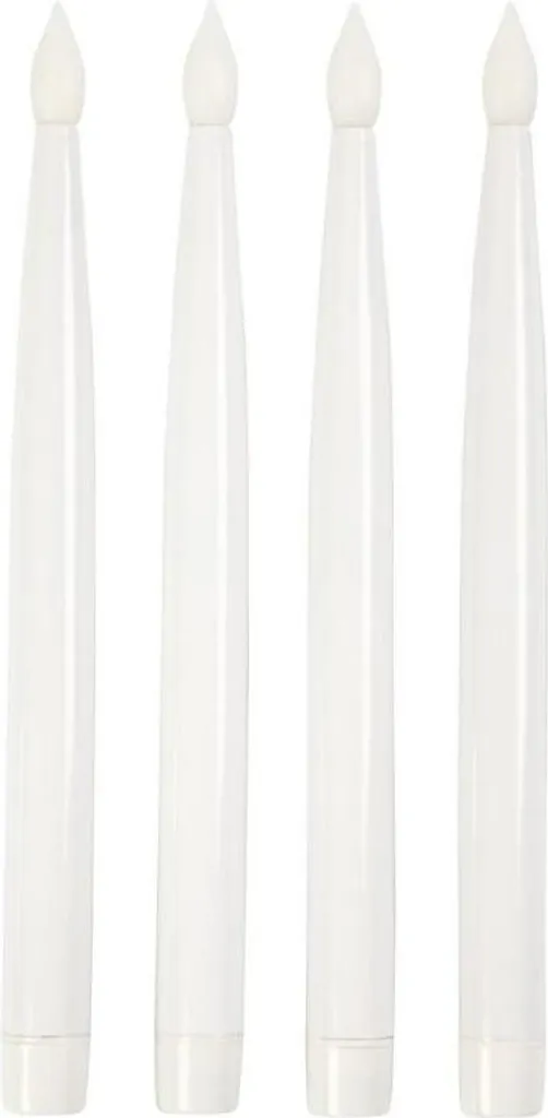 4 Candele LED Professionali 27.5cm | Design Bianco Elegante e Sicuro