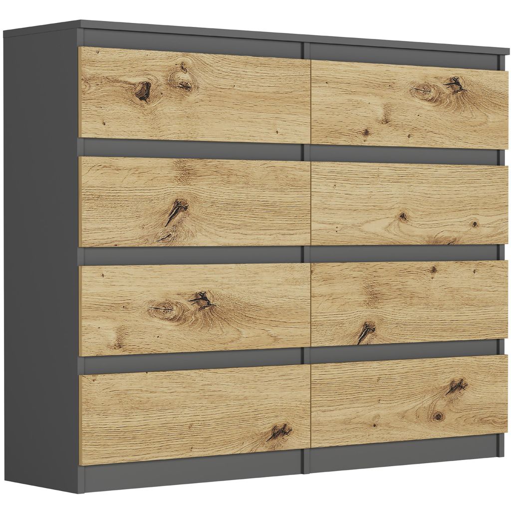 Nowoczesna KOMODA 120cm, SZAFKA, 8 SZUFLAD, R-120-S8 Zdjęcie produktu 