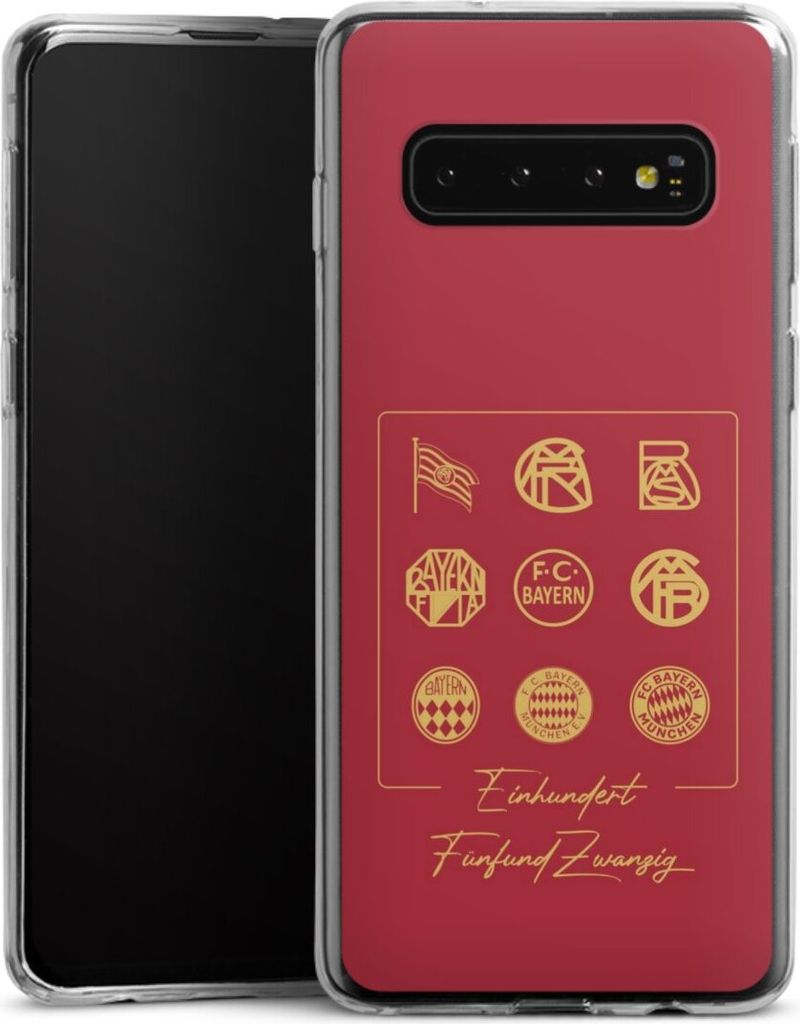 DeinDesign Slim Hülle für Samsung Galaxy S10 Silikon Case Ultra Dünn Handyhülle FC Bayern München Fanartikel FCB 125 Jahre