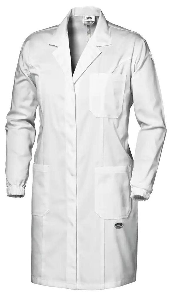 Sir Safety SYMBOL Damen Arbeitsmantel 100% Baumwolle metalldetektierbare Knöpfe Weiß, XXXS, WEISS