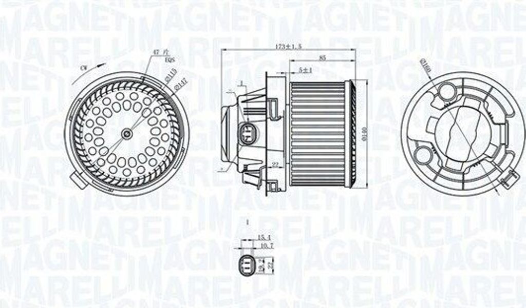 MAGNETI MARELLI 069412258010 - Gebläsemotor für 207 SW (WK), 207 CC (WD), 207 (WA, WC)