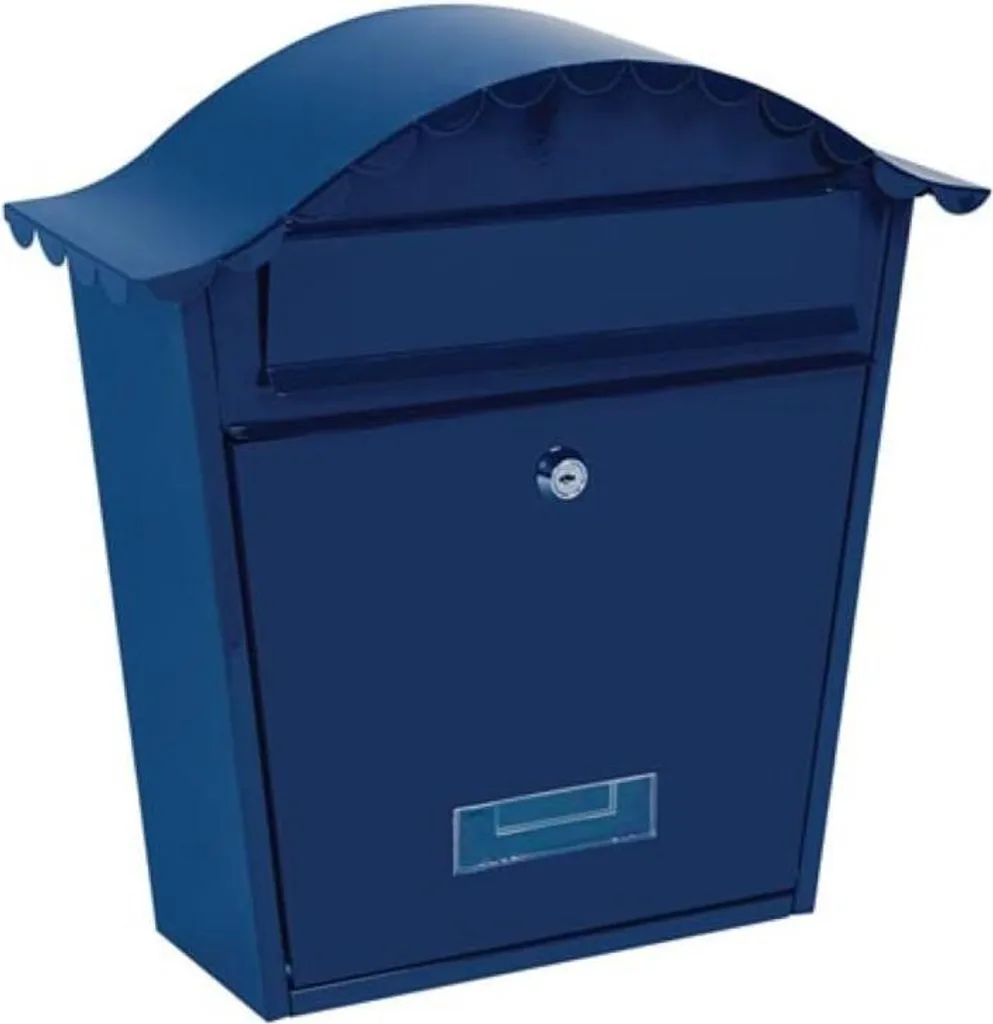 Boîte aux lettres murale Paris avec plaque d'identité bleue 37 cm