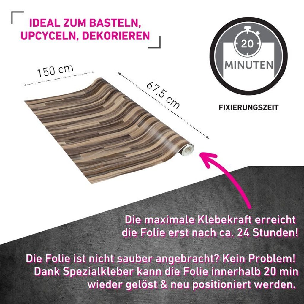 Klebefolie Parkett braun - 67,5x150cm