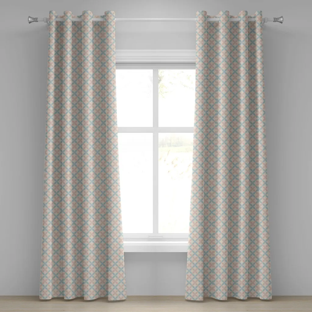 Tenda Floral Chic ABAKUHAUS | 2 Pannelli 280x245 Colori Pastello