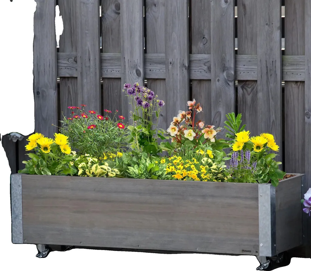 Grand pot de fleurs avec roues intégrées et système de drainage expert