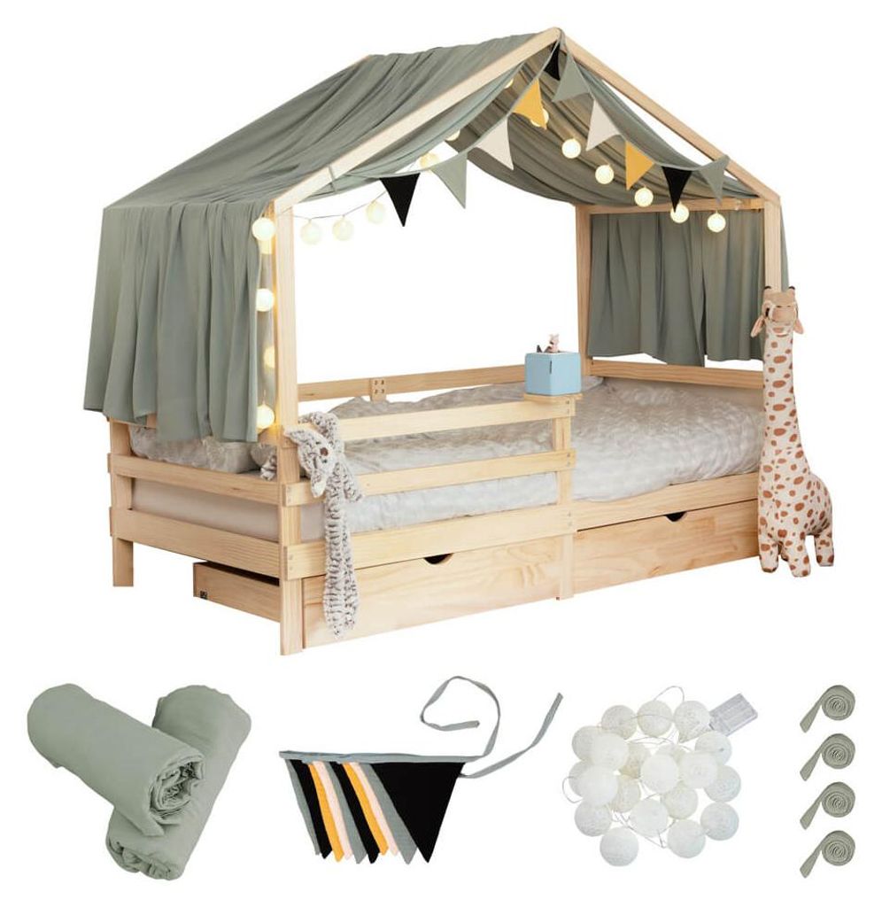 HOME DELUXE - Kinderbett Deko Set VELINDO - Farbe: Khaki, Produktbild 