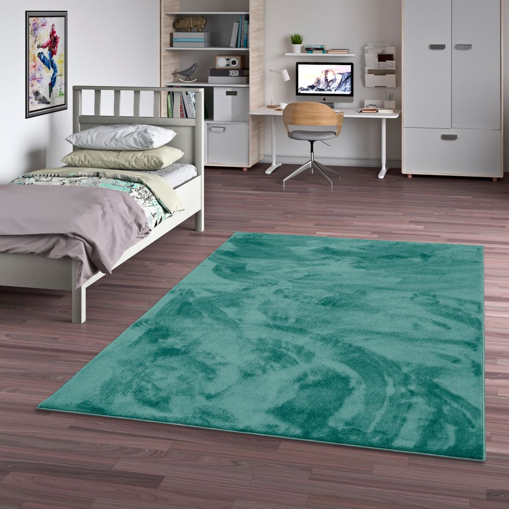Super Soft Hochflor Langflor Teppich Melia Kids Mintgrün, Größe:80x150 cm