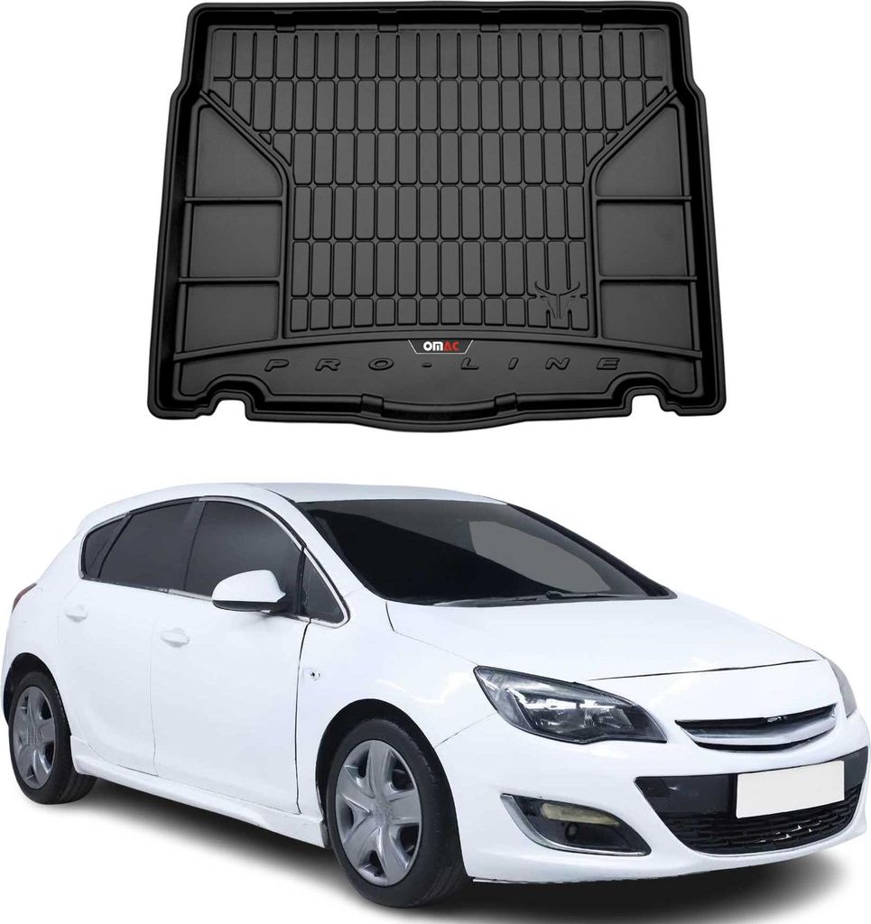 OMAC Gummi Kofferraumwanne für Opel Astra J Schrägheck 2009-2015 TPE Schwarz