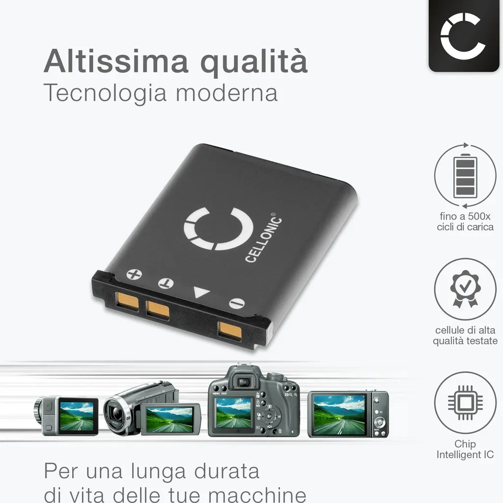 Vhbw Batteria 650mAh Compatibile Con Maginon Performic S5 – Ricambio Li-Ion 3,6V Per Fotocamera, Sostituisce NP-900 - 3