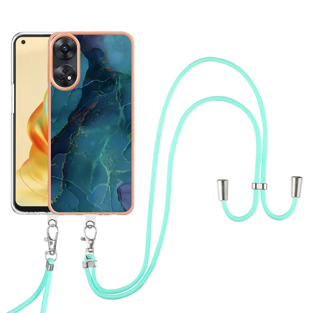 Cover Oppo Reno8 T Verde con Cordino: Bumper TPU Anti-Shock Elegante