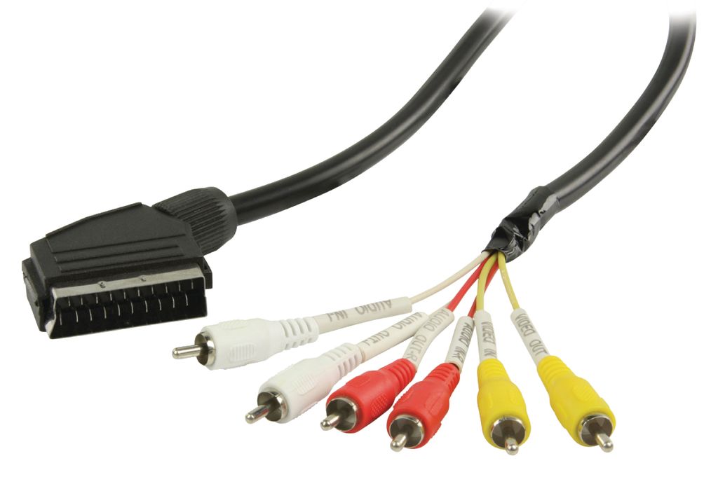 SCART kábel SCART samec - 6x RCA samec 2,00 m Čierny Obrázok produktu 