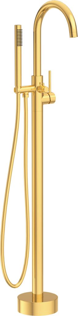 Balneo Freistehende Badewannenarmatur glänzend gold Edelstahl | Bodenstehend Wannenarmatur CASCADE