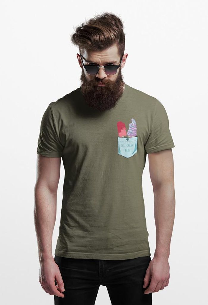 D&B Uni Polo PO00017 Ice Cream Pocket MilitärGrün-Größe M