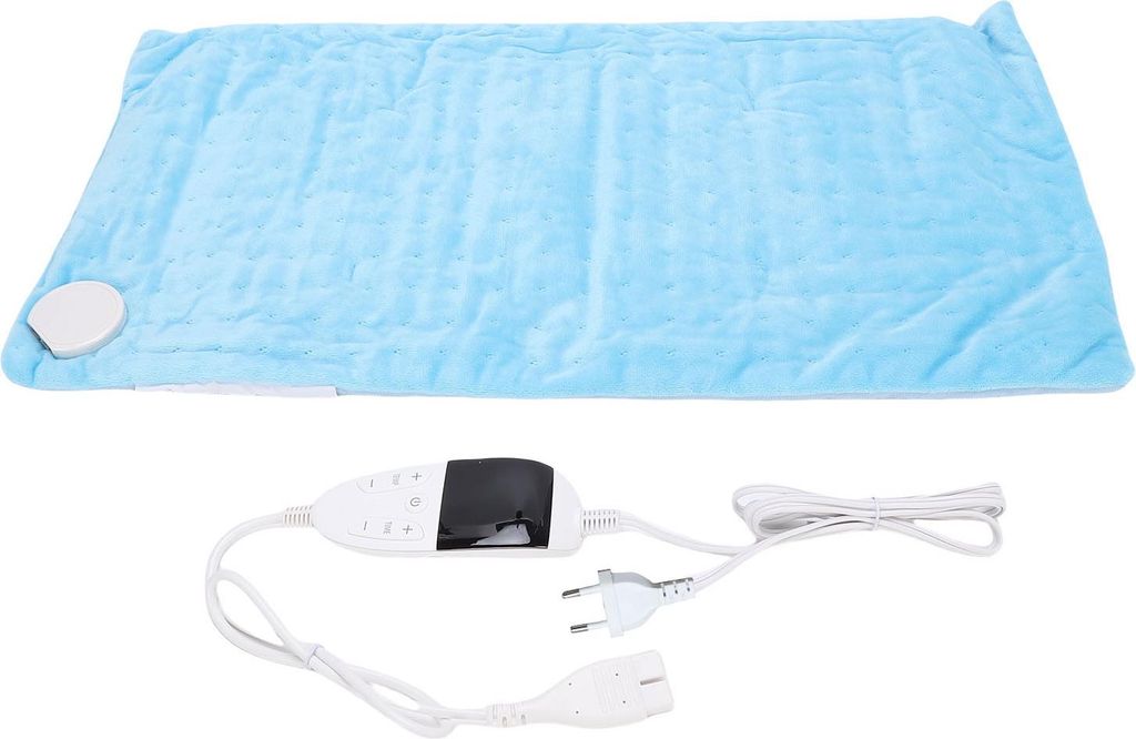Heizkissen für Rücken, Nacken, Schulter 5 Temperaturstufen Elektrisches Heizkissen waschbar mit abnehmbarem 2,1m Kabel Hellblau 220V EU Stecker