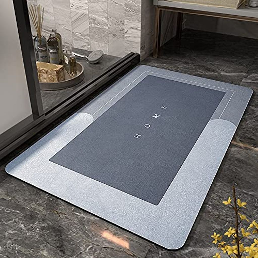 Badematte Badezimmer Teppich Türmatte Waschbar Fußmatte Badvorleger Anti-Rutsch 