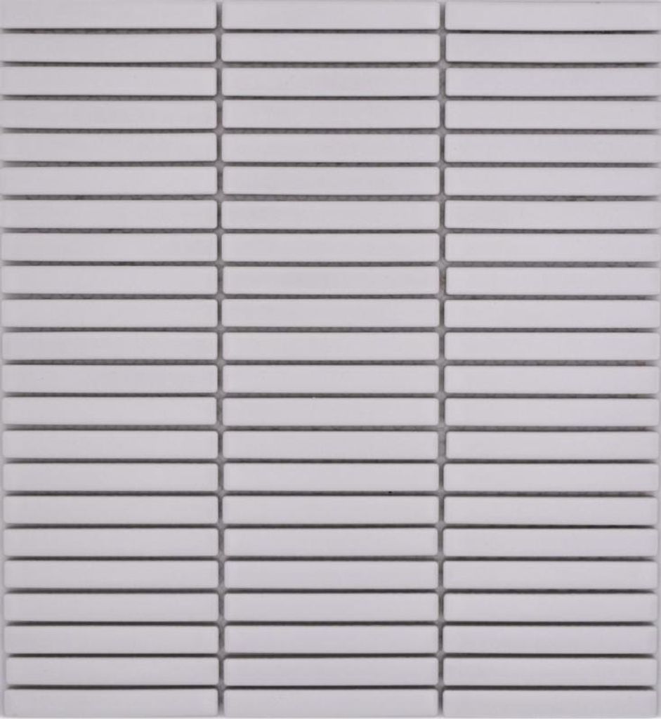 Keramikmosaik Mosaik Stäbchen weiss matt Wand Küche Bad Dusche MOS24-CG91