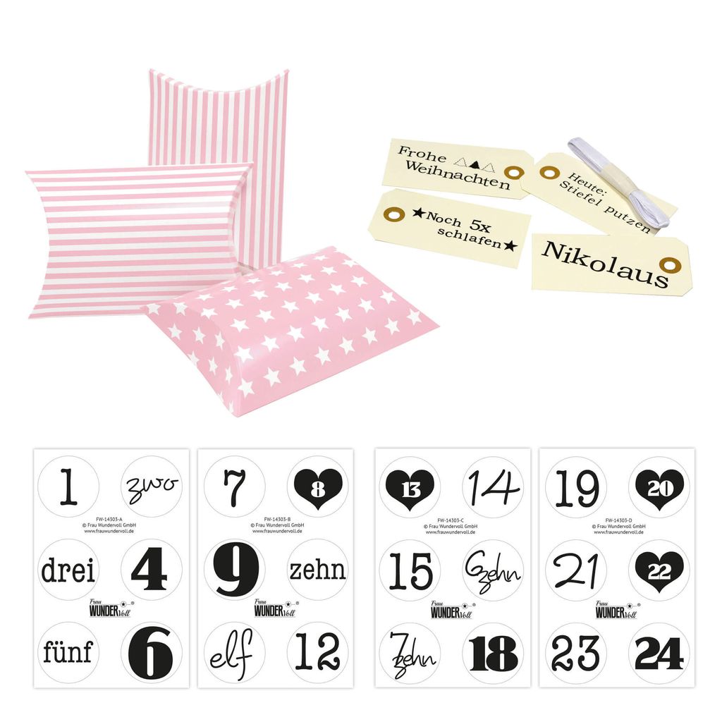 DIY Adventskalender Christkind zum Befüllen rosa Produktbild 2
