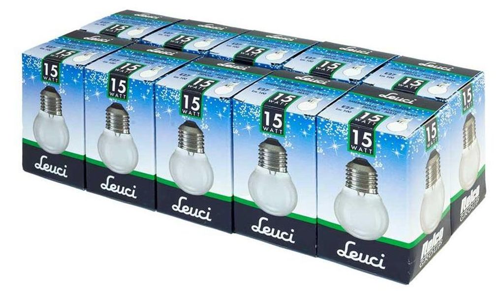 10 x Leuci Glühbirne Tropfen 15W E27 MATT Glühlampe 15 Watt Produktbild 