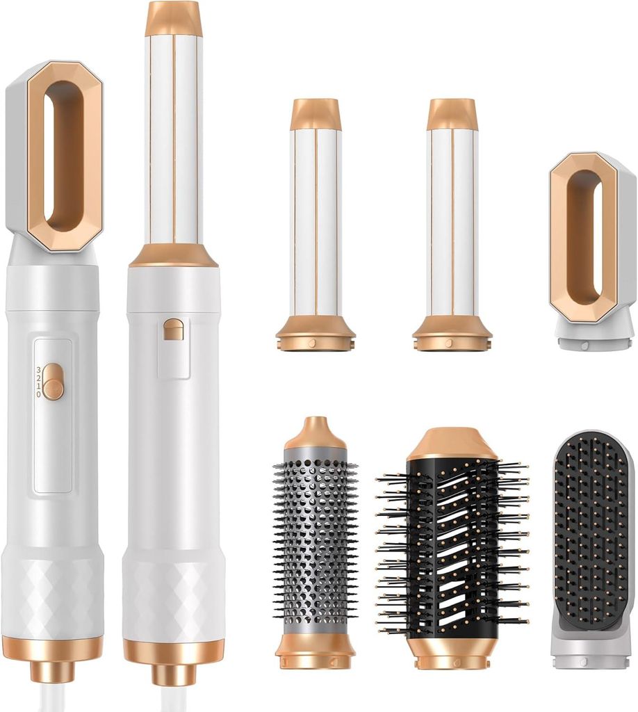 Airstyler 6-in-1 Haartrockner & Stylingbürsten Set 1000W Ionen Warmluftbürste Rundbürstenföhn Lockenstab Glättbürste Geschenk für Frauen