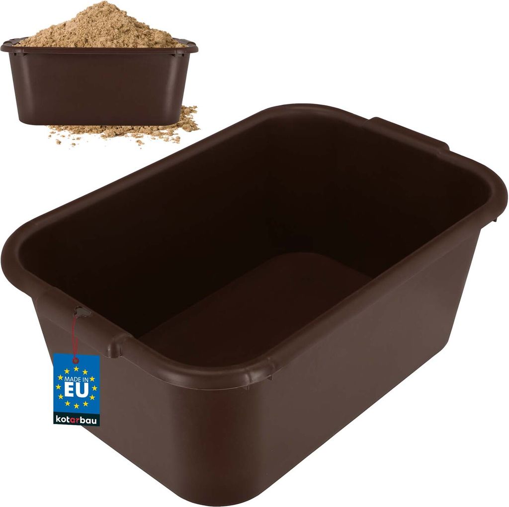 KOTARBAU® Mörtelkübel eckig 45 L Braun Kunststoff Produktbild 