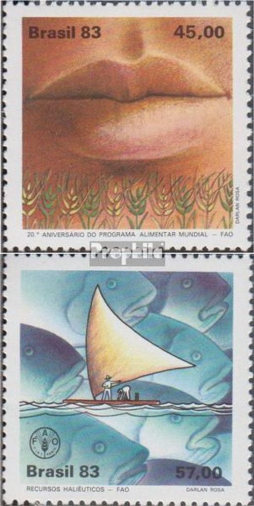 Briefmarken Brasilien 1983 Mi 2000-2001 (kompl.Ausg.) postfrisch Welternährungsprogramm