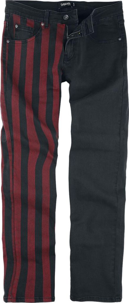 Gothicana by EMP Herren schwarz-rote Jeans W30L32