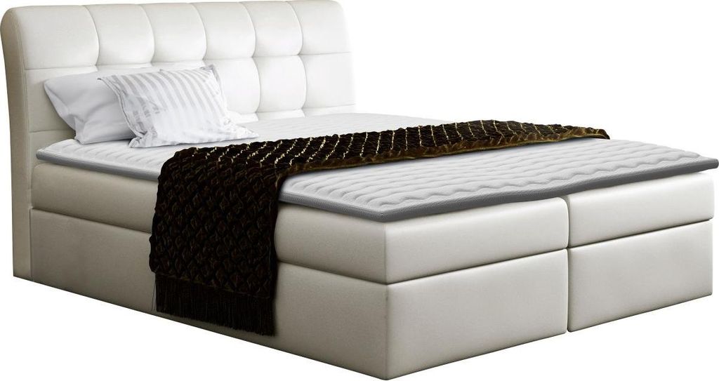 MIRJAN24 Boxspringbett Diego, Doppelbett mit zwei Bettkästen für die Bettwäsche, Stilvoll Ehebett (Farbe: Soft 033, Größe: 200 x 200 cm)