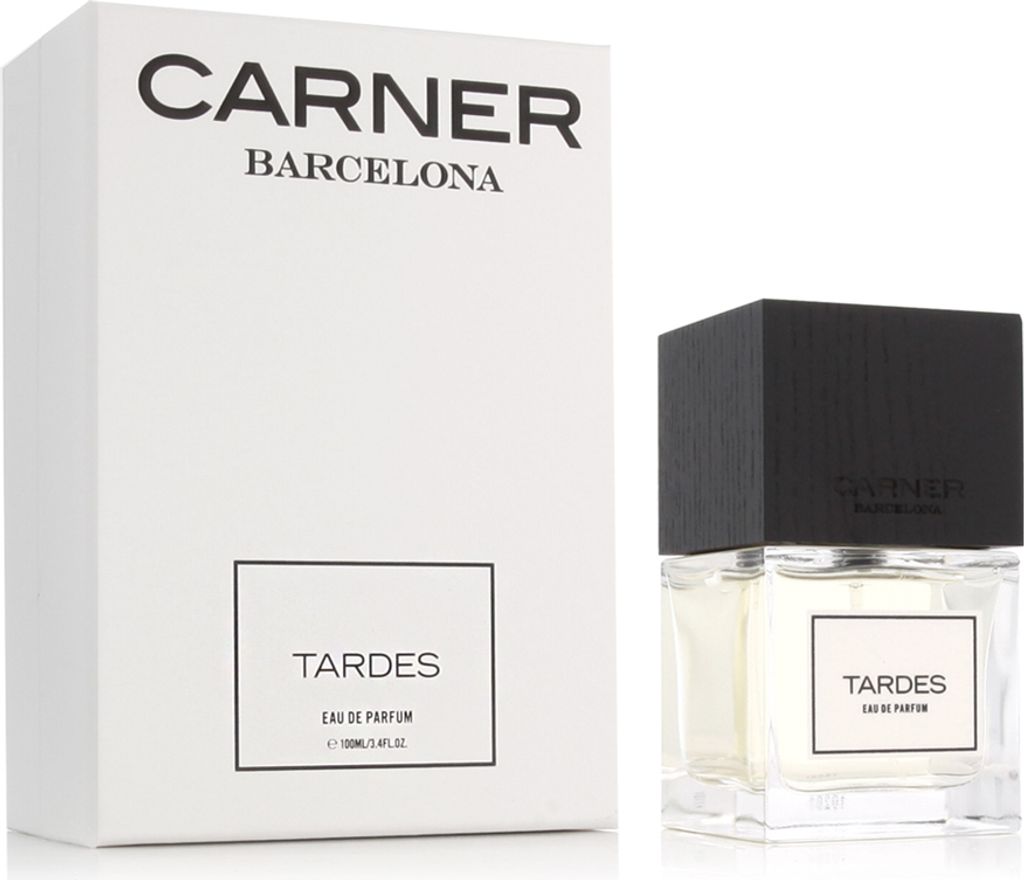 A product shot of a perfume bottle and its packaging.