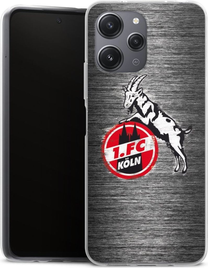 DeinDesign Handyhülle für Xiaomi Redmi 12 Silikon Hülle Case Smartphone Schutzhülle 1. FC Köln Metallic Look Offizielles Lizenzprodukt