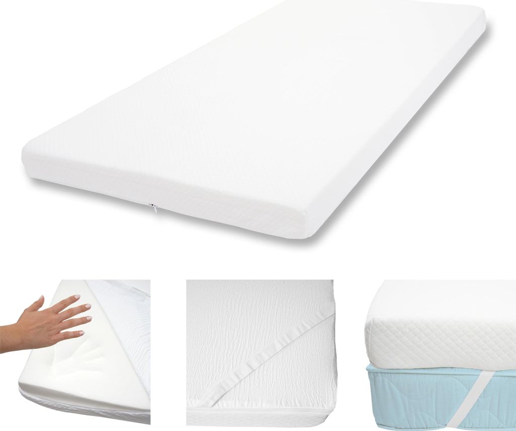 10cm Memoryfoam-Matratzentopper MCW-E63, Topper Matratzenauflage Matratzenschoner 90x200cm Viscoschaum