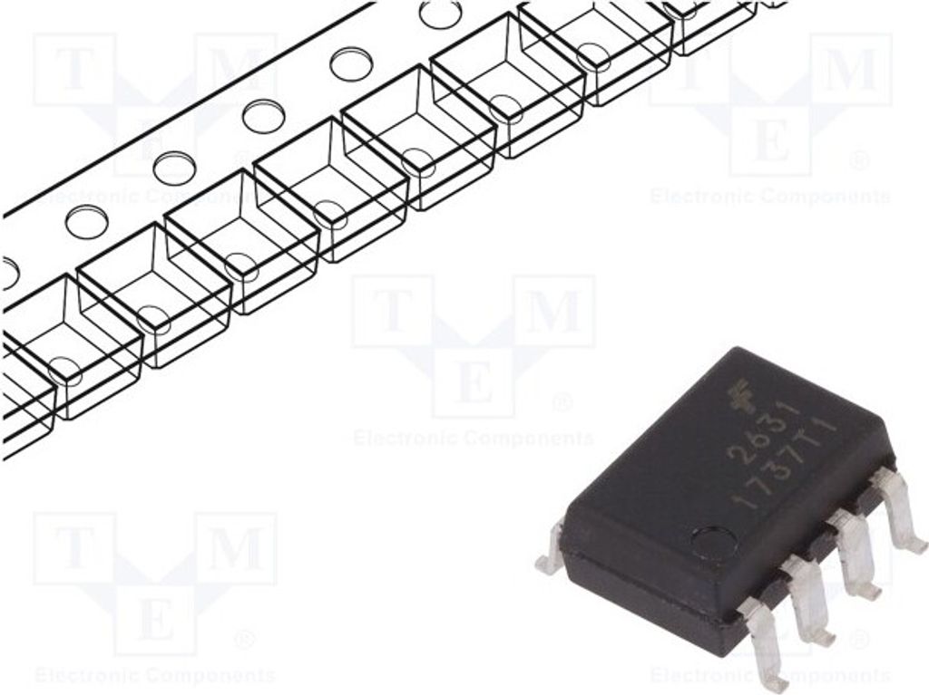 1x Optokoppler SMD Kanäle: 2 10Mbps 2,5kV 5kV/μs HCPL2631SD Optokoppler - Digita