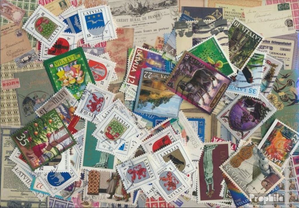 Briefmarken Lettland 100 verschiedene Marken