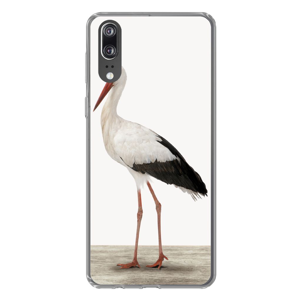 MuchoWow Handyhülle Schutzhülle Hülle für Huawei P20 Storch - Vogel - Tiere - Jungen - Kinder - Mädchen Silikon Softcase Handy Hülle - Hard...