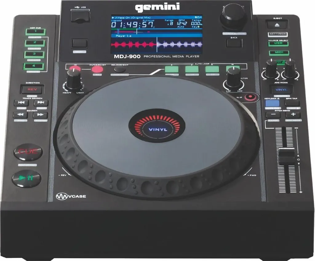 Gemini MDJ-900 Lecteur Multimédia Professionnel avec Grand Écran LCD