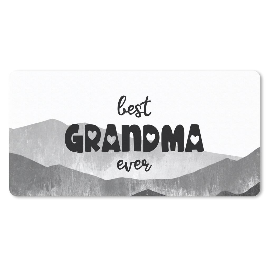 MuchoWow Schreibtischunterlage Oma - Muttertag - Oma Geschenk - schwarz und weiß 80x40 cm - XXL Mauspad - Gaming Mauspad