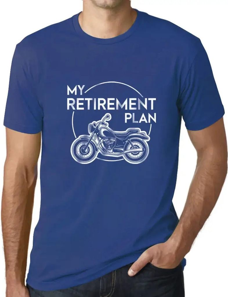 Herren Grafik T-Shirt Meine Altersvorsorge Motorrad – My Retirement Plan Motorcycle – Öko-Verantwortlich Vintage Jahrgang Kurzarm Lustige Druck