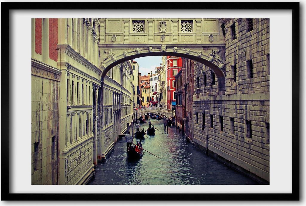 Bild 60x40 MDF-Rahmen, Wandkunst Venedig, Italien