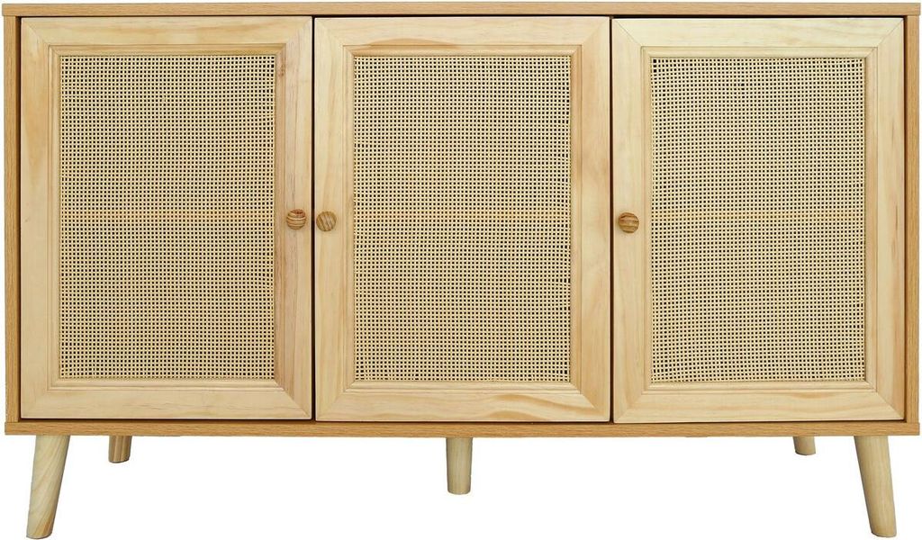 Anrichte mit Rohrgeflecht "Neuille" - 120 x 40 x 71,5 cm - Beige