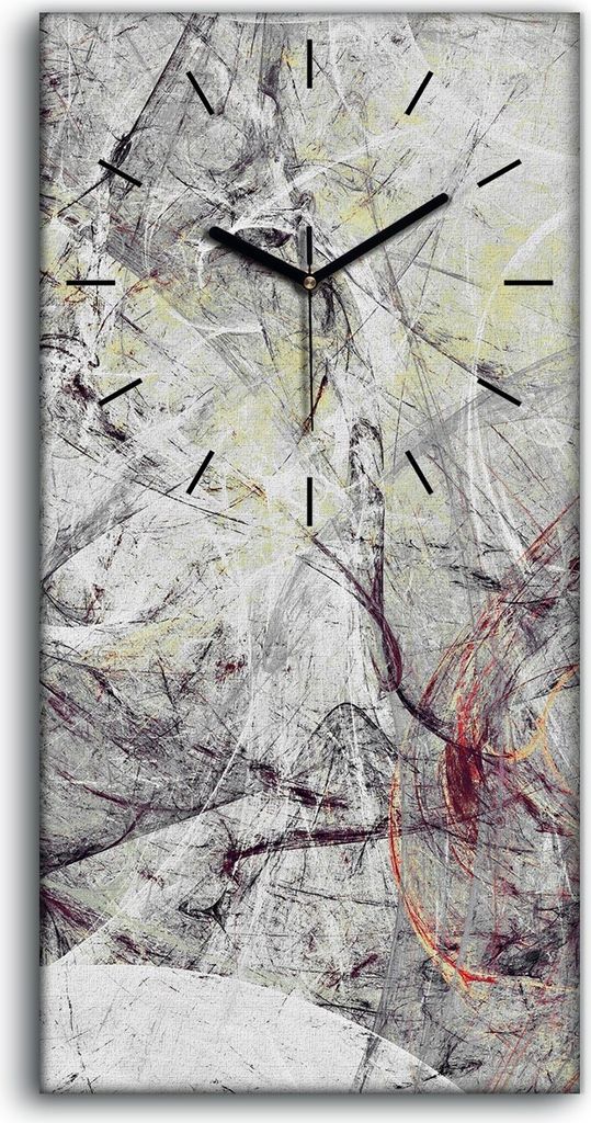 Küche Wohnzimmer Wand Leinwand Uhr 30x60 Abstrakte Malerei weiche Farbtextur - schwarze Hände