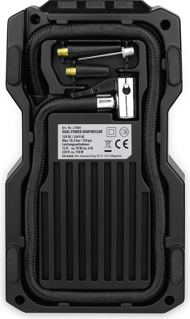Compresseur d'air 12V/230V EUFAB avec manomètre de précision intégré