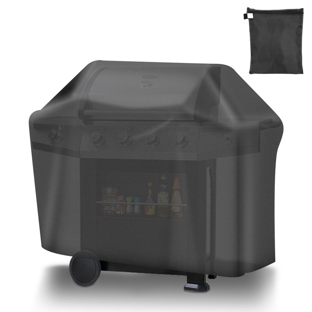 TolleTour Grillabdeckung BBQ Grill Abdeckhaube Brenner Gasgrill Schutzhülle Haube 145*61*117 Schwarz 210D Polyester mit PolyurethanBeschichtung